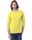 8100 Bayside Adult Long-Sleeve Cotton Tee with Poc in Yellow