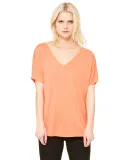 BELLA 8815 Womens Flowy V-Neck T-shirt in Coral