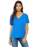 BELLA 8815 Womens Flowy V-Neck T-shirt in Tr royal triblnd