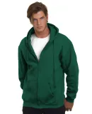 900 Bayside Adult Hooded Full-Zip Blended Fleece in Hunter green