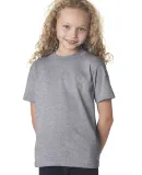 B4100 Bayside Youth Short-Sleeve Cotton Tee in Dark ash