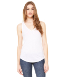 BELLA 8805 Womens Flowy Tank Top in White