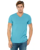 BELLA+CANVAS 3415 Men's Tri-blend V-Neck T-shirt in Aqua triblend