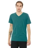 BELLA+CANVAS 3415 Men's Tri-blend V-Neck T-shirt in Teal triblend