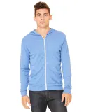 BELLA+CANVAS 3939 Unisex Tri-blend Lightweight Hoo in Blue triblend