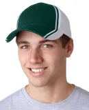 CG102 Adams Cotton Twill Collegiate Cap in For green/ wht