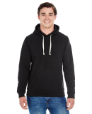 J8871 J-America Adult Tri-Blend Hooded Fleece in Solid blk trblnd