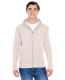 J8872 J-America Adult Tri-Blend Full-Zip Hooded Fl in Oatmeal triblend