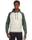 J8885 J-America Adult Vintage Heather Hooded Fleec in Oatml hthr/ army