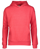 L2296 LA T Youth Fleece Hooded Pullover Sweatshirt in Vintage red