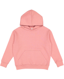 L2296 LA T Youth Fleece Hooded Pullover Sweatshirt in Mauvelous