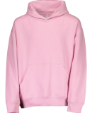 L2296 LA T Youth Fleece Hooded Pullover Sweatshirt in Pink