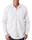 LL535 Dickies Men's Long-Sleeve Industrial Poplin  in White