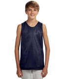 N2206 A4 Youth Reversible Mesh Tank in Navy/ white