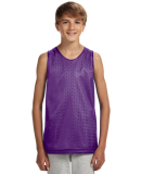 N2206 A4 Youth Reversible Mesh Tank in Purple/ white