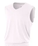 N2340 A4 Adult Moisture Management V-neck Muscle WHITE