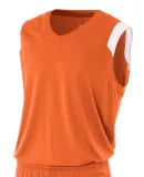 N2340 A4 Adult Moisture Management V-neck Muscle ORANGE/ WHITE