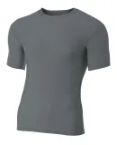 N3130 A4 Short Sleeve Compression Crew in Graphite