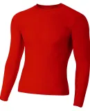 N3133 A4 Long Sleeve Compression Crew in Scarlet