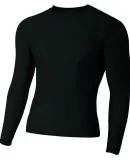 N3133 A4 Long Sleeve Compression Crew in Black