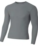 N3133 A4 Long Sleeve Compression Crew in Graphite