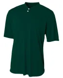 N3143 A4 Adult Tek 2-Button Henley FOREST GREEN