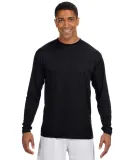 N3165 A4 Adult Cooling Performance Long Sleeve Cre in Black