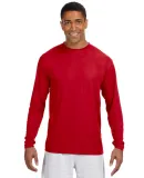 N3165 A4 Adult Cooling Performance Long Sleeve Cre in Scarlet