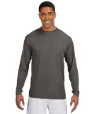 N3165 A4 Adult Cooling Performance Long Sleeve Cre in Graphite