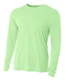 N3165 A4 Adult Cooling Performance Long Sleeve Cre in Light lime