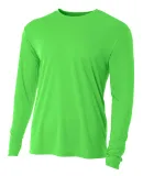 N3165 A4 Adult Cooling Performance Long Sleeve Cre in Safety green