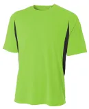 N3181 A4 Adult Cooling Performance Color Block Sho in Lime/ black