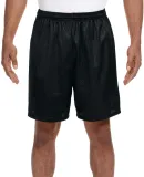 N5293 A4 Adult Lined Tricot Mesh Shorts in Black