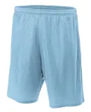 N5296 A4 Adult Lined Tricot Mesh Shorts in Light blue