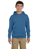 996Y JERZEES® NuBlend™ Youth Hooded Pullover Sw in Vint htr blue