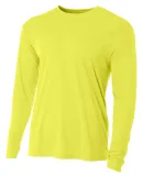 NB3165 A4 Youth Cooling Performance Long Sleeve Cr in Safety yellow