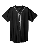 NB4184 A4 Youth Short Sleeve Full Button Baseball  BLACK