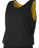 NF1270 A4 Adult Reversible Mesh Tank in Black/ gold