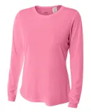 NW3002 A4 Women's Long Sleeve Cooling Performance  in Pink