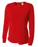 NW3002 A4 Women's Long Sleeve Cooling Performance  in Scarlet