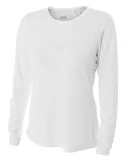 NW3002 A4 Women's Long Sleeve Cooling Performance  in White