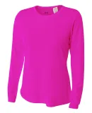 NW3002 A4 Women's Long Sleeve Cooling Performance  in Fuchsia