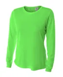 NW3002 A4 Women's Long Sleeve Cooling Performance  in Safety green