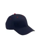 PA102 Adams Brushed Cotton Twill Patriot Cap in Navy/ red