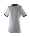 710 Augusta Sportswear Ringer T-Shirt in Ath hthr/ dk grn