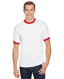 710 Augusta Sportswear Ringer T-Shirt in White/ red