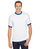 710 Augusta Sportswear Ringer T-Shirt in White/ royal