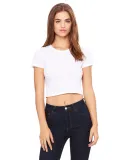 BELLA 6681 Womens Poly-Cotton Crop Top in White