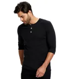 US7779 US Blanks Raglan Henley in Black