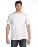 783 Anvil Adult Midweight Cotton Pocket Tee WHITE